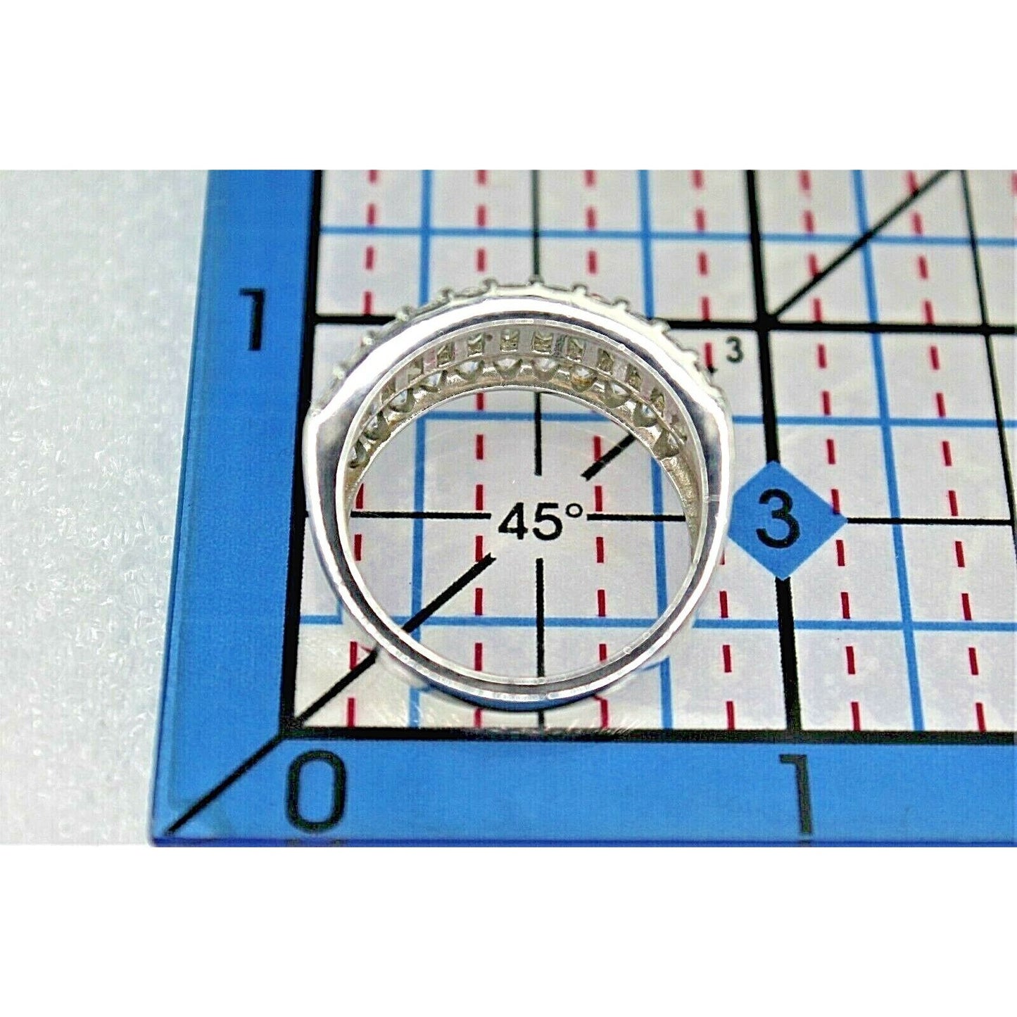 Cubic Zirconia Band Ring .925 Sterling Silver 5.8g Size 7