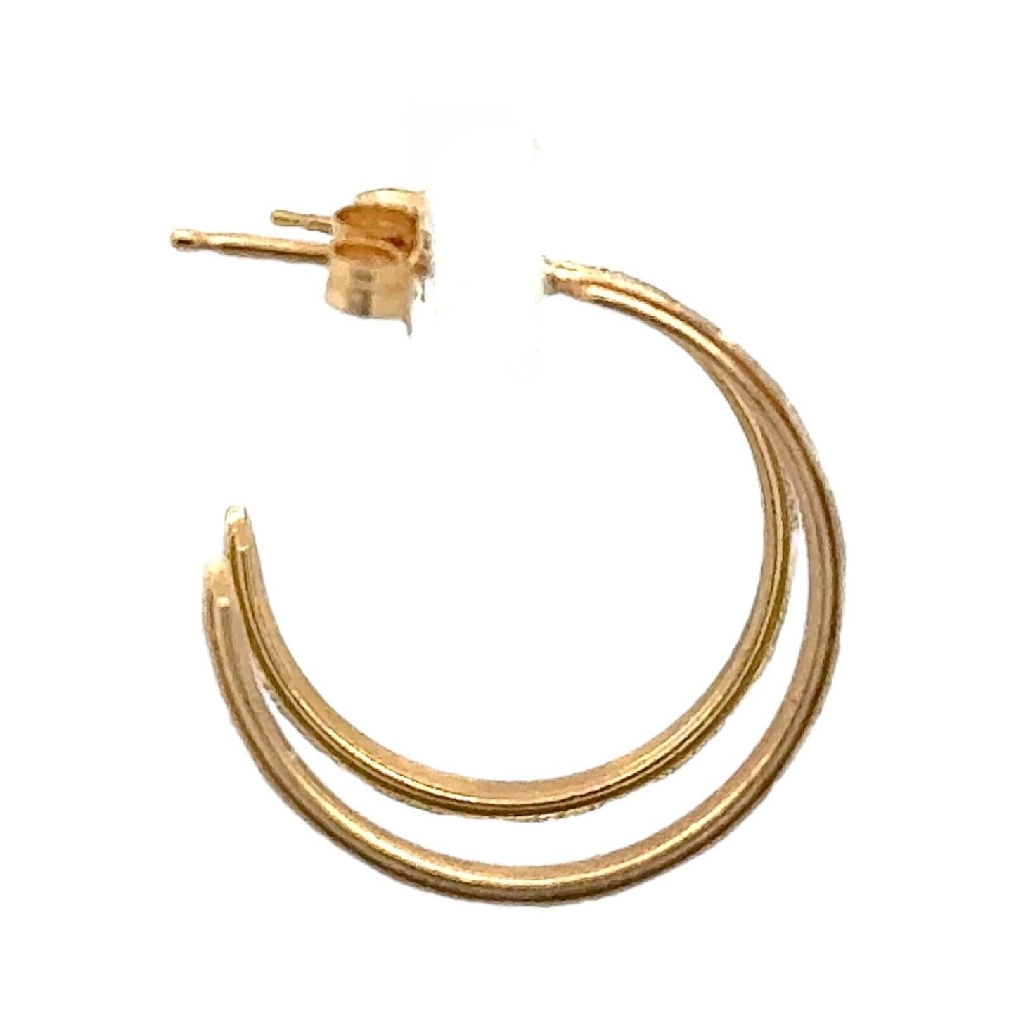 14k Yellow Gold Etched Hoop Earrings 4.3g