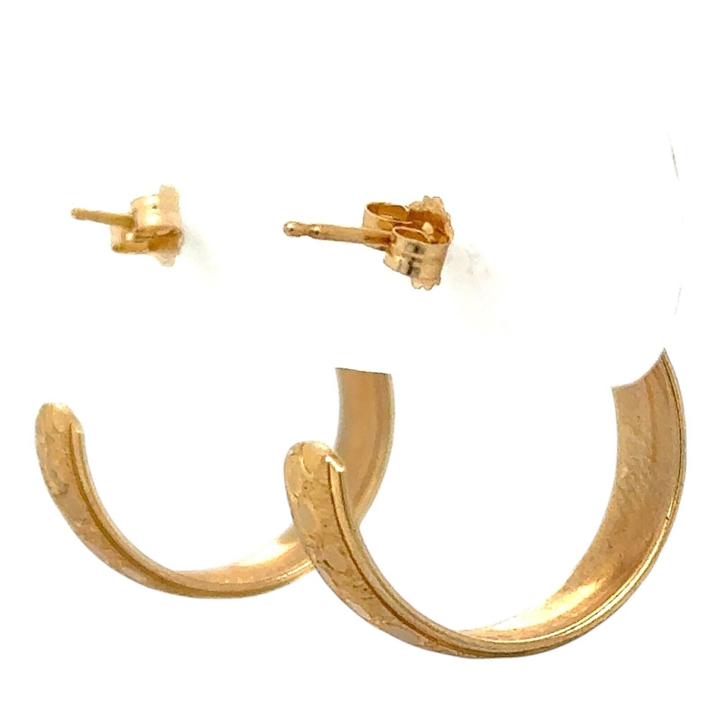 14k Yellow Gold Etched Hoop Earrings 4.3g