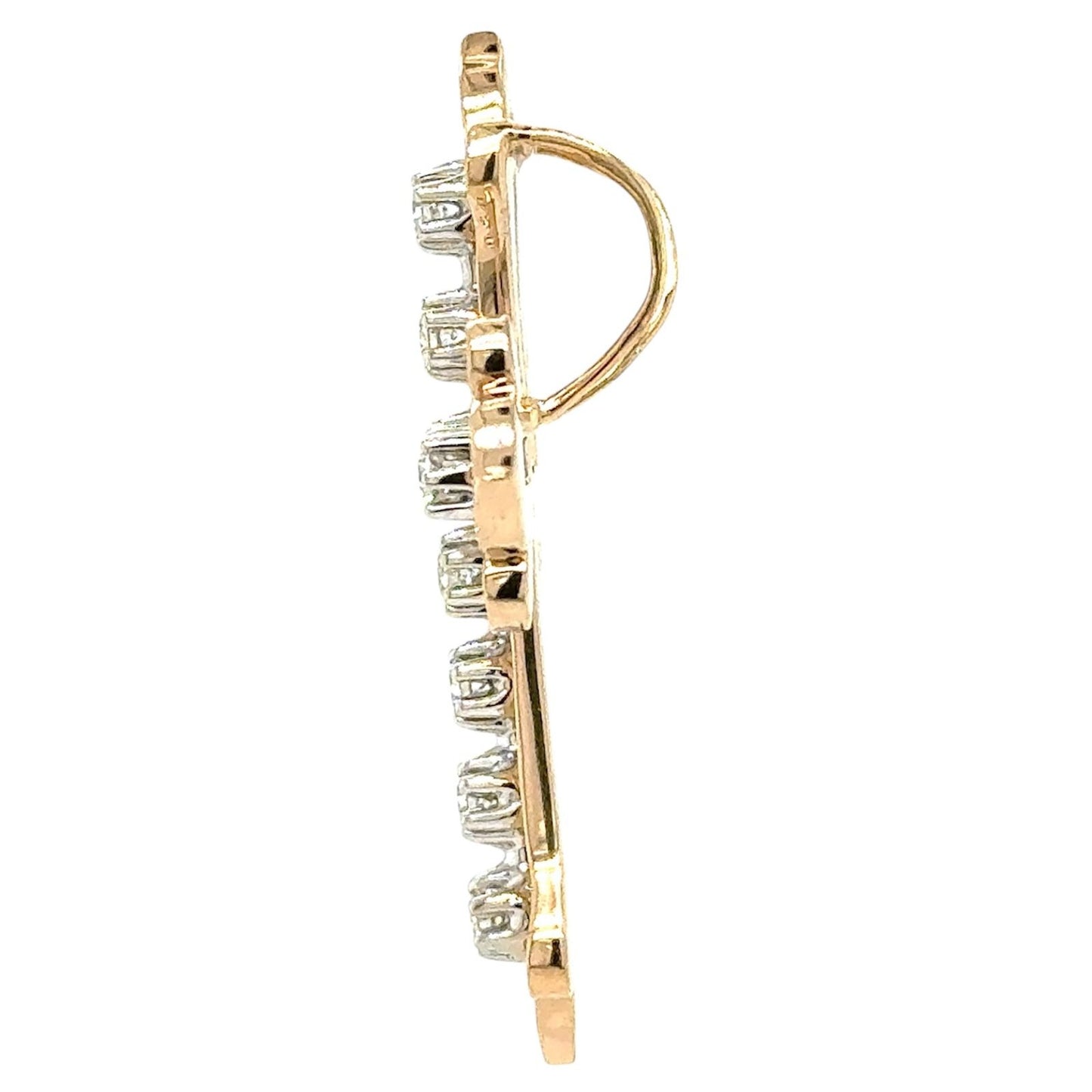 1/2ctw Diamond 14k Yellow Gold Large Cross Pendant 11.3g (SI2-I1, G-I)