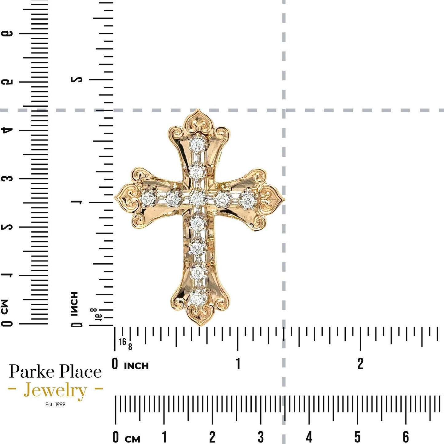 1/2ctw Diamond 14k Yellow Gold Large Cross Pendant 11.3g (SI2-I1, G-I)