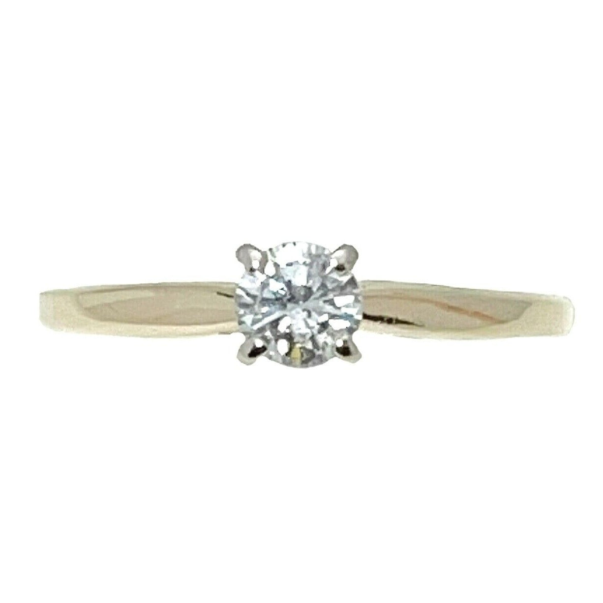Elegant 1/4ct Diamond Solitaire Engagement Ring 14K Yellow Gold SI2 Clarity Size 6