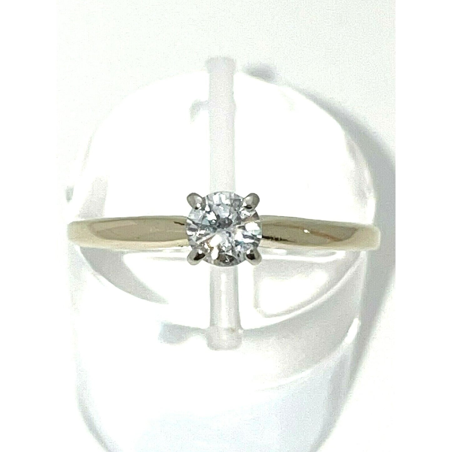 Elegant 1/4ct Diamond Solitaire Engagement Ring 14K Yellow Gold SI2 Clarity Size 6