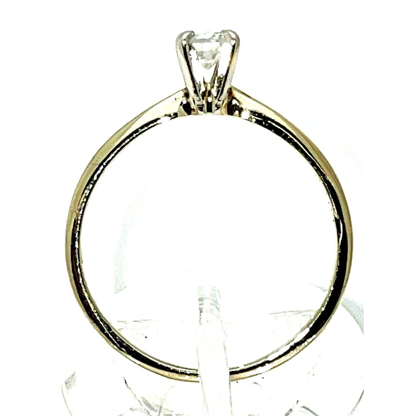 Elegant 1/4ct Diamond Solitaire Engagement Ring 14K Yellow Gold SI2 Clarity Size 6