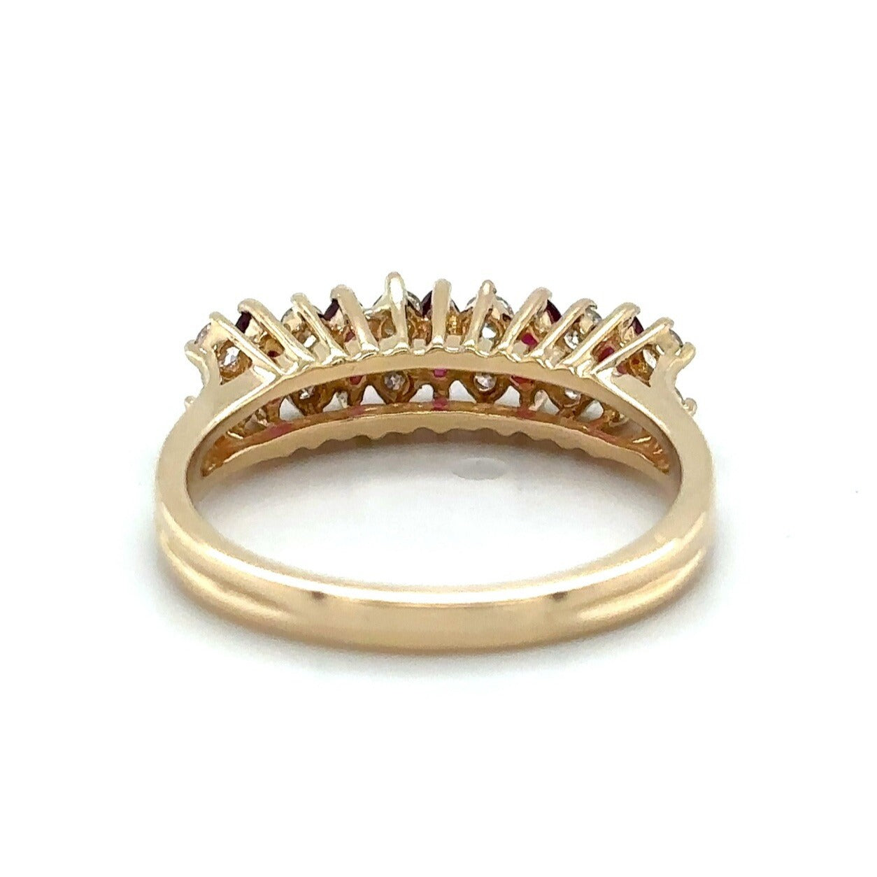 3/4ct Ruby & Diamond 14K Yellow Gold Ring 3.2g Size 6.75