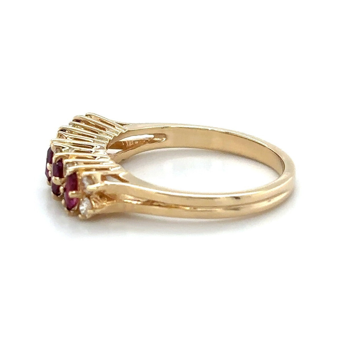 3/4ct Ruby & Diamond 14K Yellow Gold Ring 3.2g Size 6.75