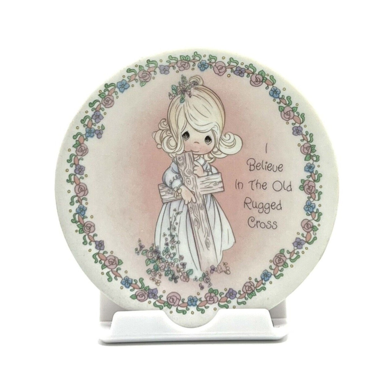 Precious Moments Porcelain Plate I Believe In The Old Rugged Cross