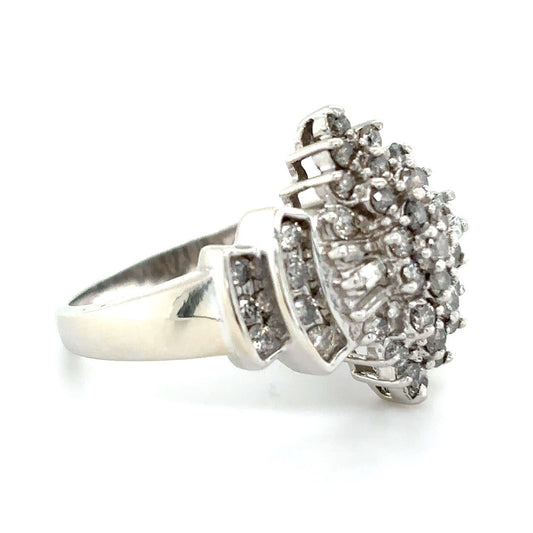 10K White Gold 1/2 ctw Diamond Ring 5.0g Size 8