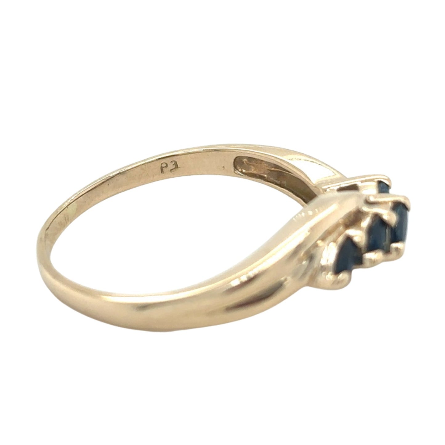 14k Yellow Gold Sapphire Size 10.75 Ring 3.7g