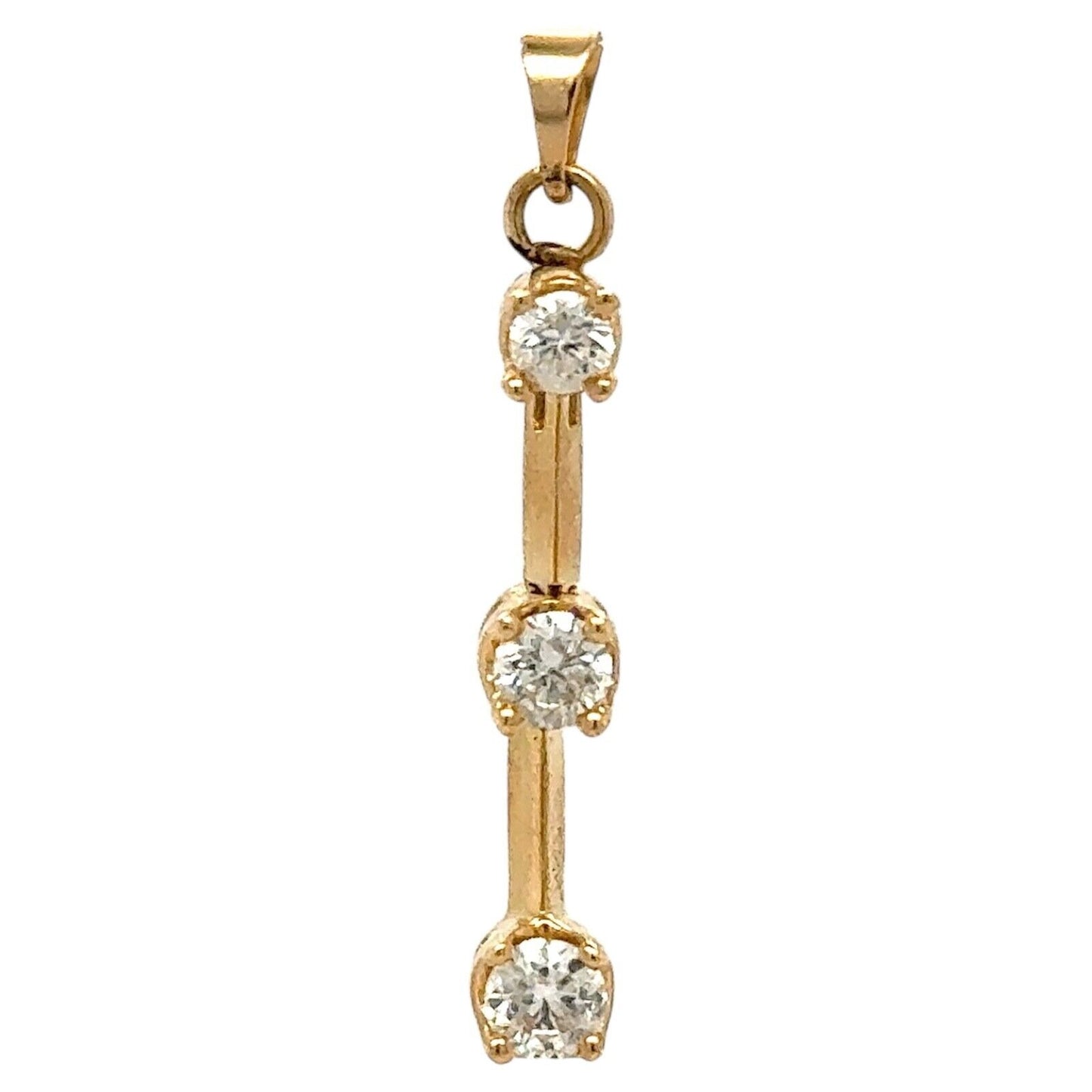 1/2ctw Diamond Three-Stone 14k Yellow Gold Pendant 1.6g