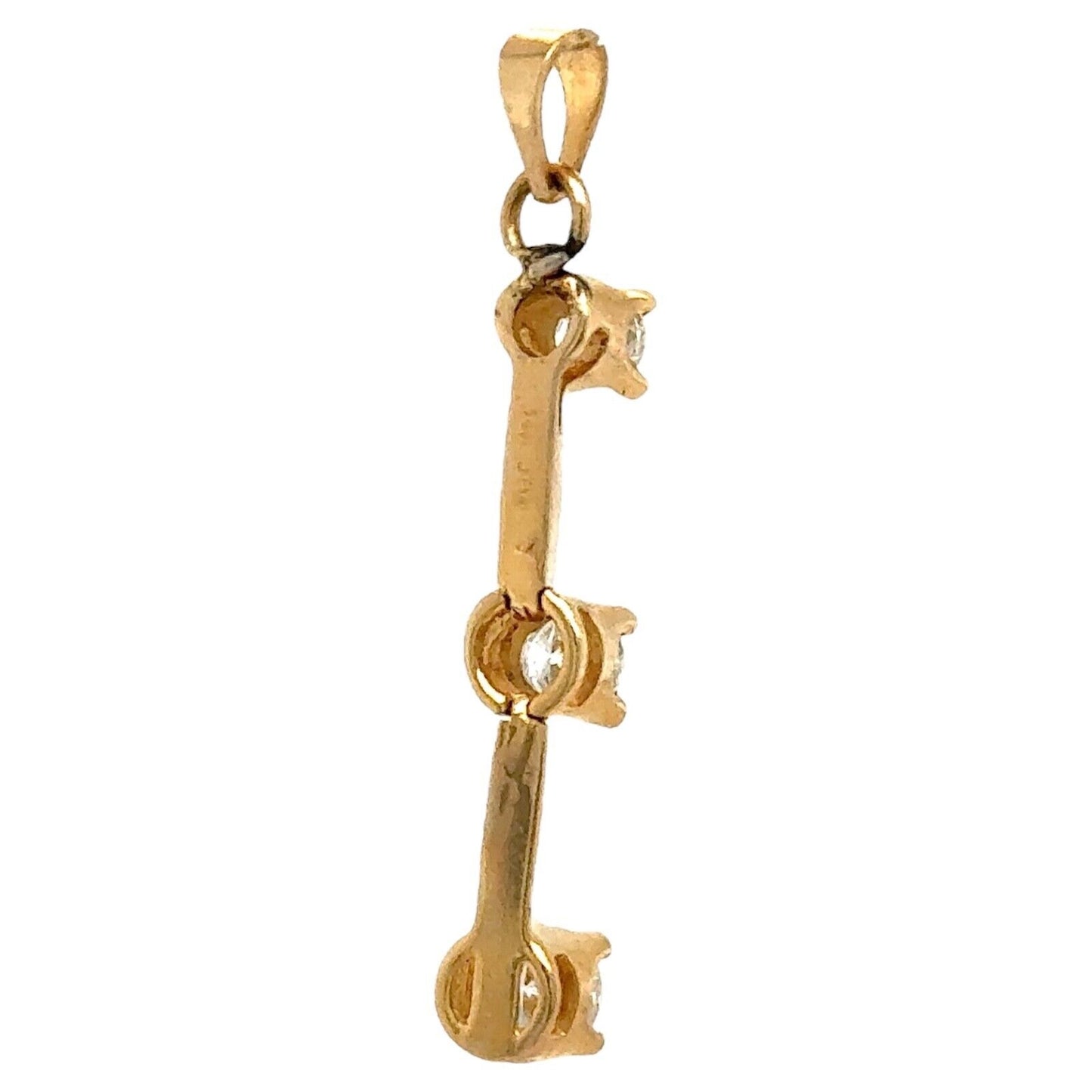 1/2ctw Diamond Three-Stone 14k Yellow Gold Pendant 1.6g