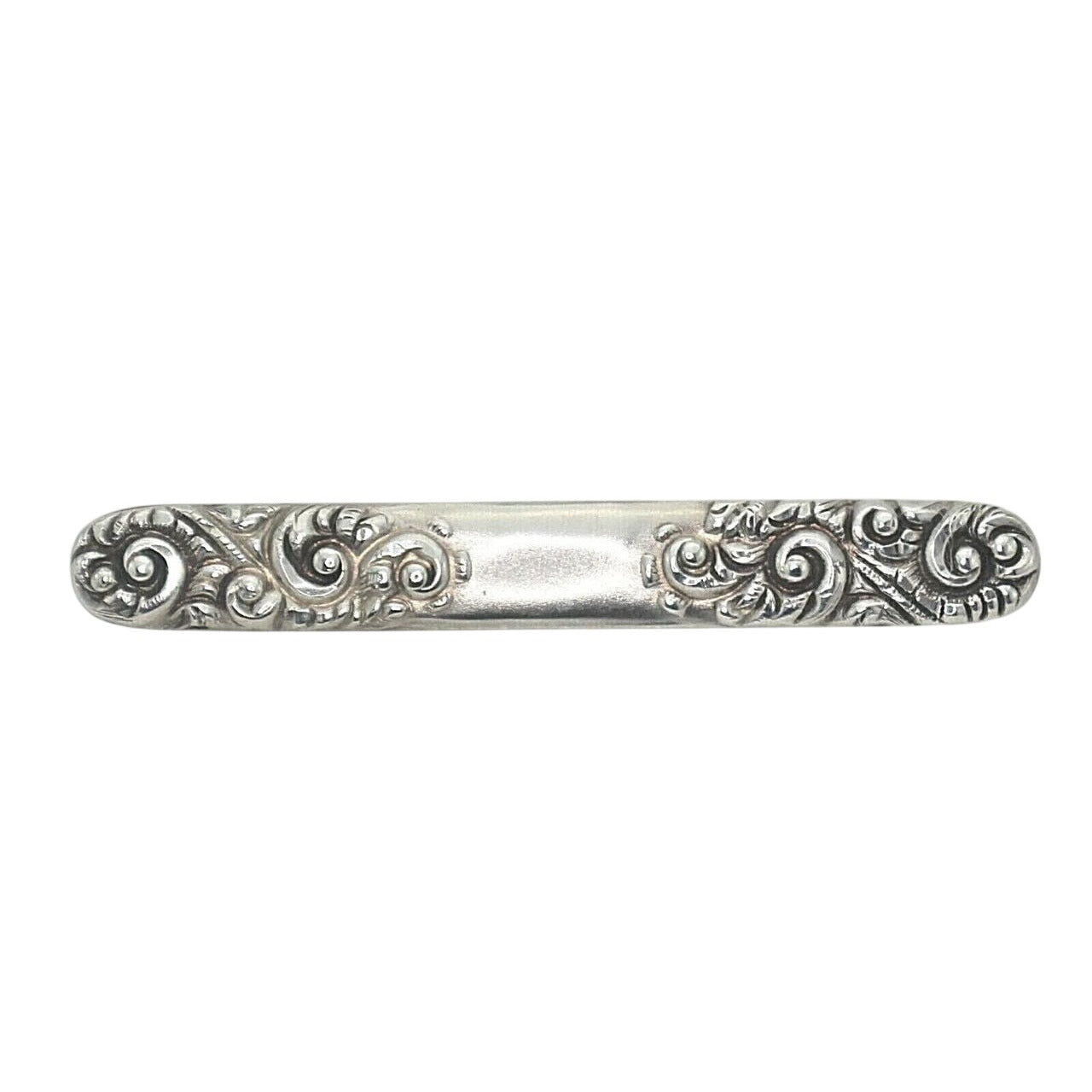 Vintage Sterling Silver Ornate Floral Bar Pin Brooch 3.9g .925