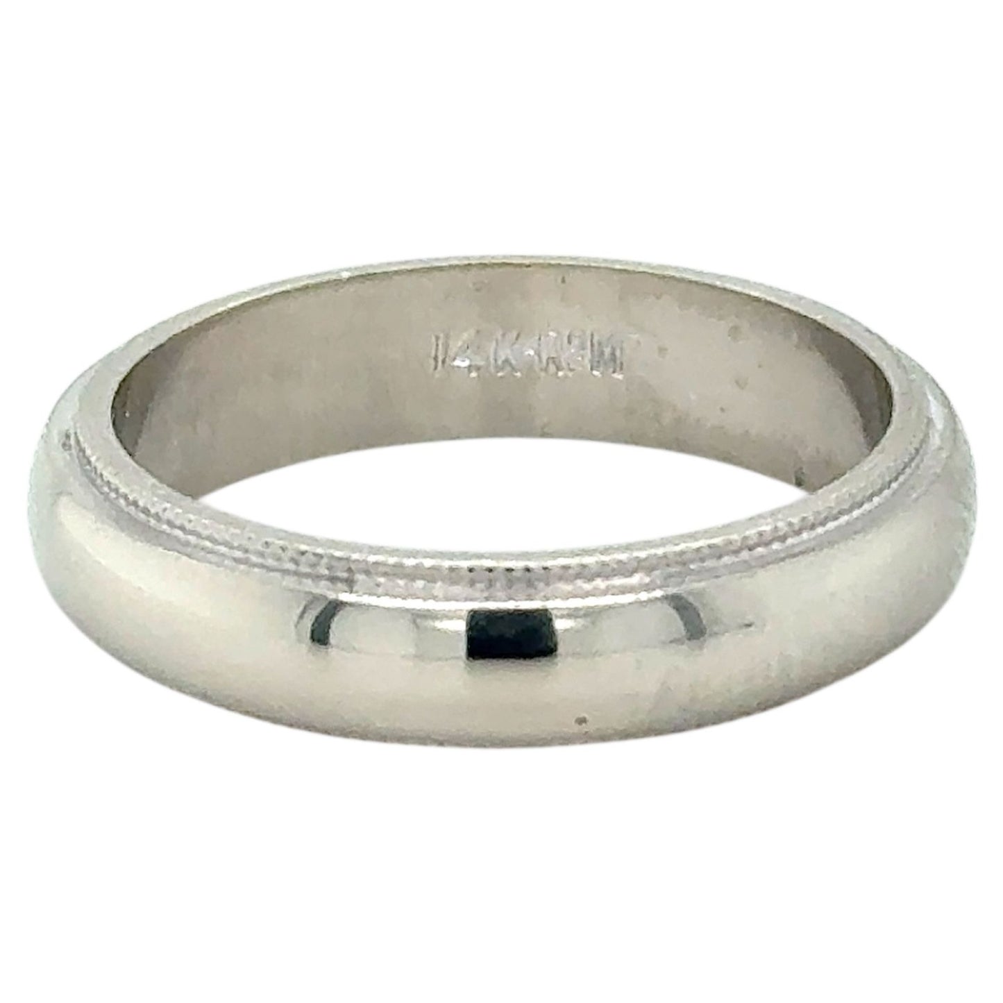 14k White Gold 4.5mm Wedding Band 5.5g Size 7.5