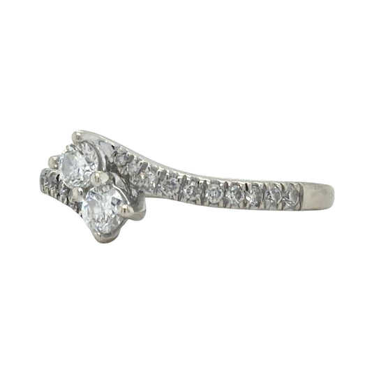 Ever Us 1/2ctw Diamond Two-Stone 14k White Gold Ring 3.2g Size 6.5