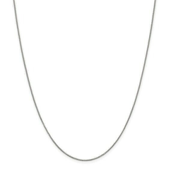 Sterling Silver Rhodium-plated .9mm Box 18 inch Chain + 2 inch extention