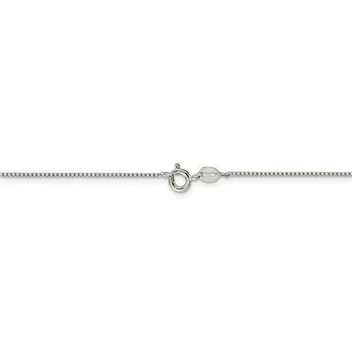 Sterling Silver Rhodium-plated .9mm Box 18 inch Chain + 2 inch extention