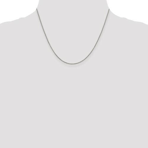 Sterling Silver Rhodium-plated .9mm Box 18 inch Chain + 2 inch extention