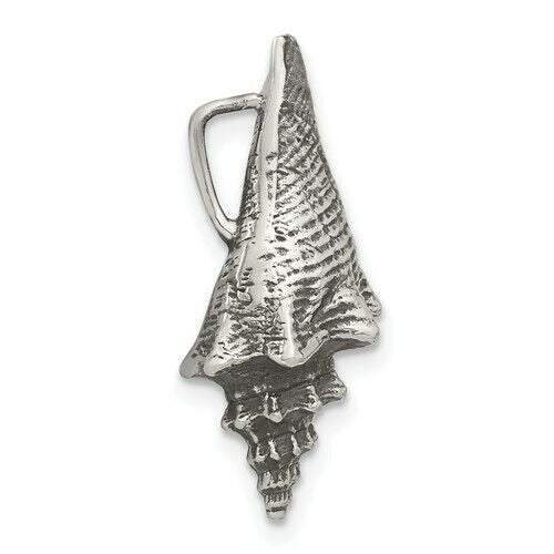 Sterling Silver 3-D Antiqued Shell Slide