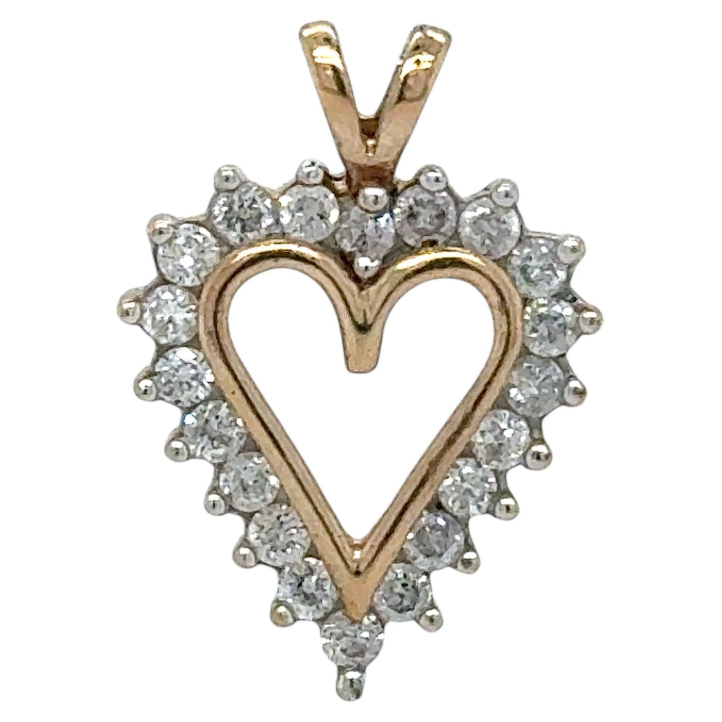 1/2 ct DIAMOND HEART PENDANT REAL SOLID 10k GOLD 1.9g