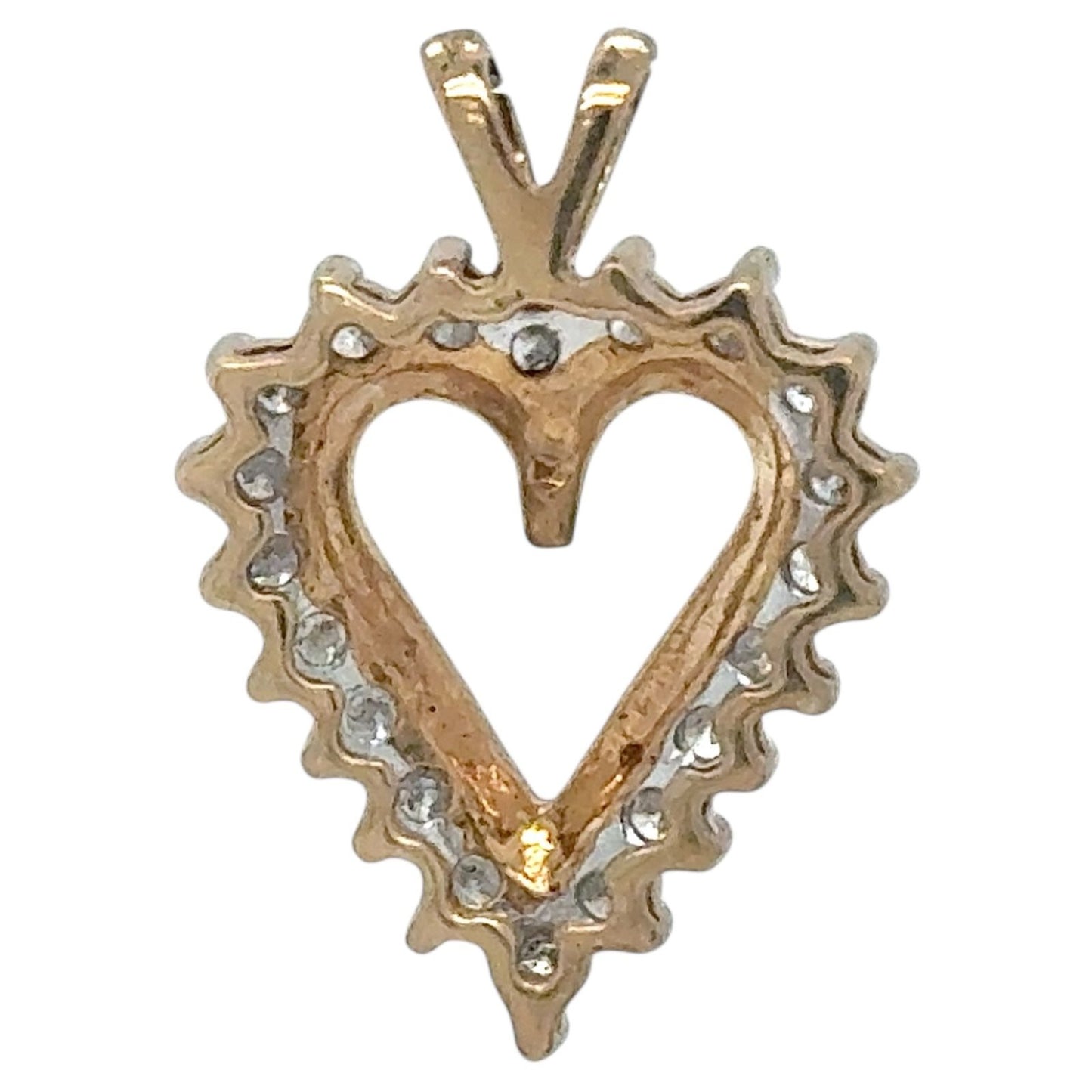 1/2 ct DIAMOND HEART PENDANT REAL SOLID 10k GOLD 1.9g