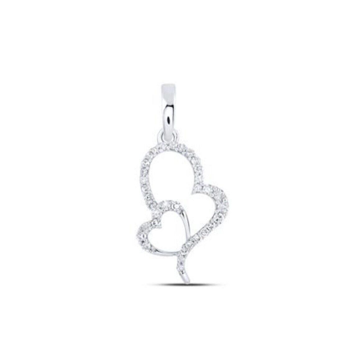 10K White Gold Round 1/6 ctw Diamond Heart Nicoles Dream Collection Pendant