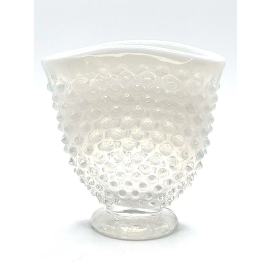 Hobnail Clear Iridescent Vase