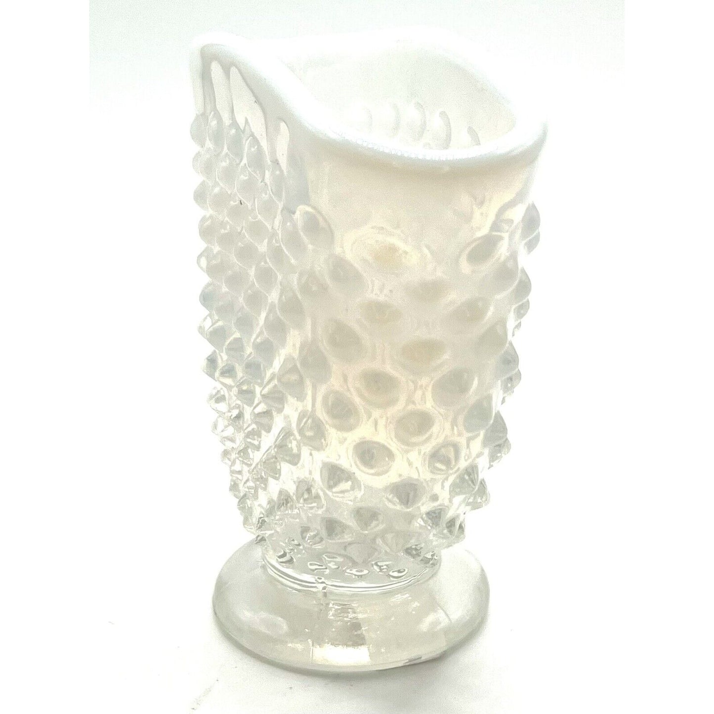 Hobnail Clear Iridescent Vase