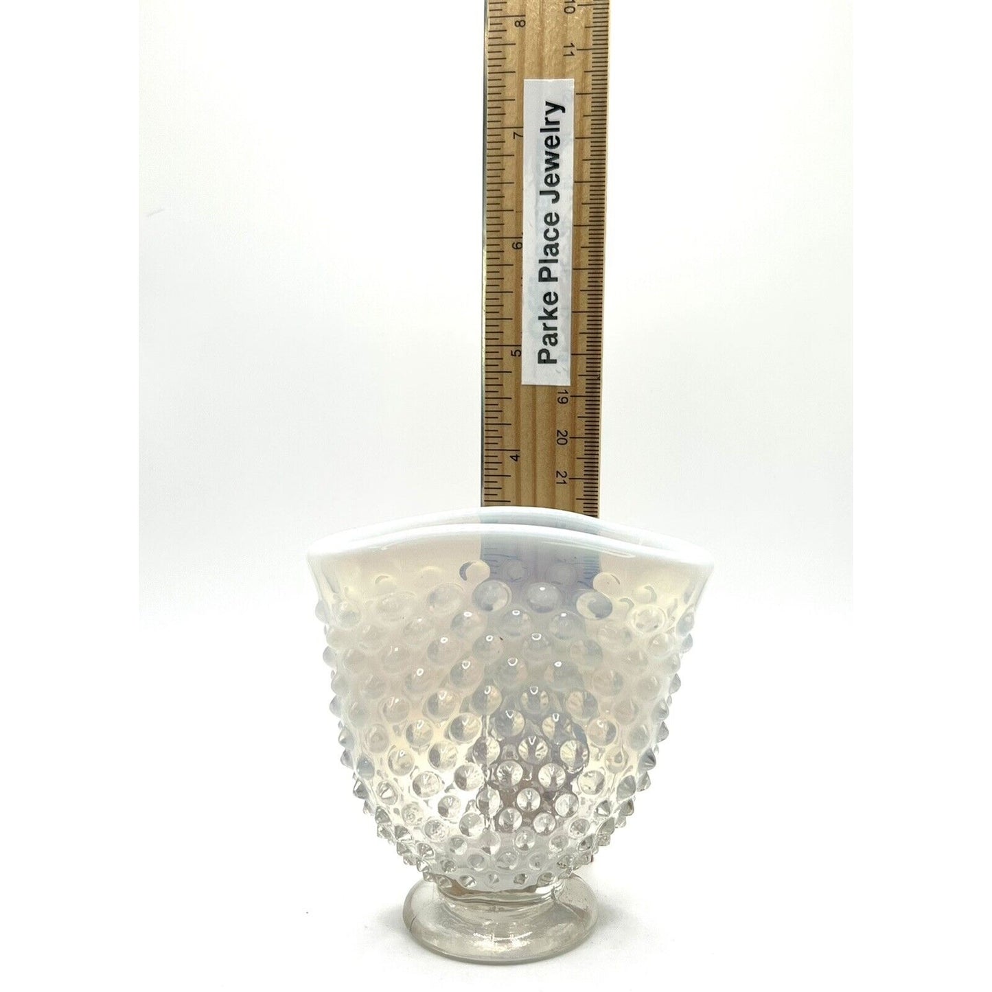 Hobnail Clear Iridescent Vase