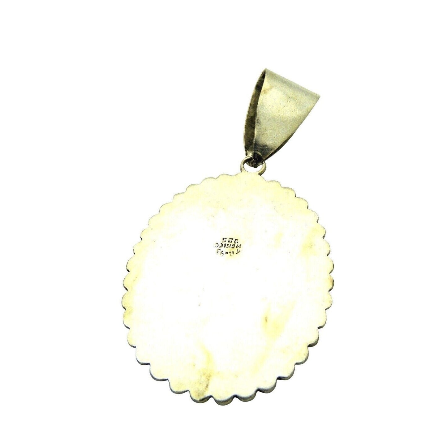 MALACHITE SOLITAIRE & ACCENT PENDANT REAL SOLID .925 STERLING SILVER 39.3 g