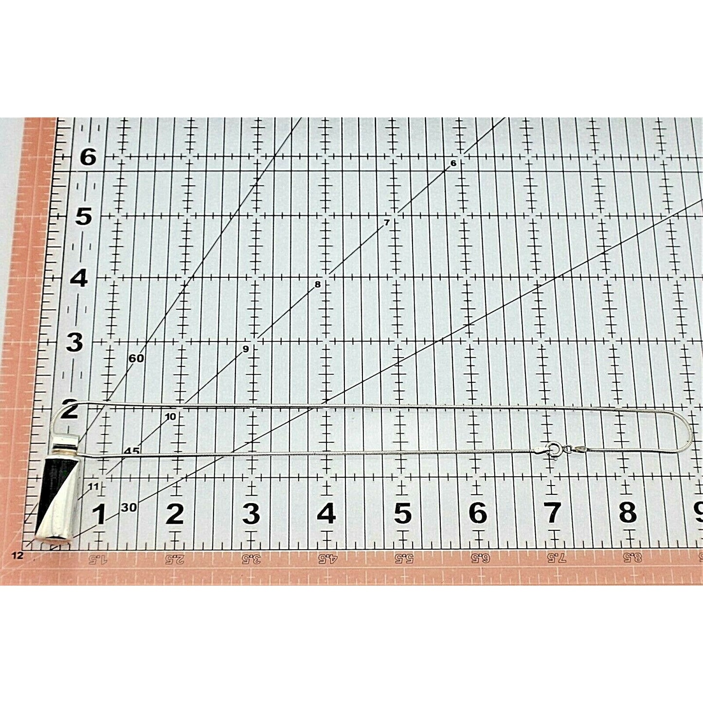 Onyx Pendant With 18 Inch Snake Chain In Solid .925 Sterling Silver 17.0 g