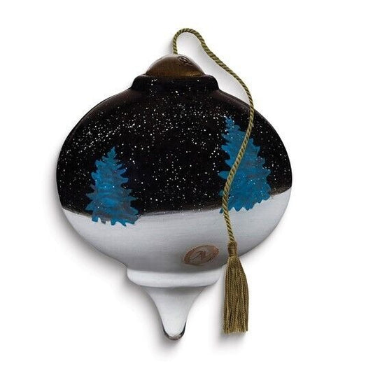 Ne'Qwa Art Sweet Holiday Wishes by Nicole Tamarin Hand-painted Glass Ornament