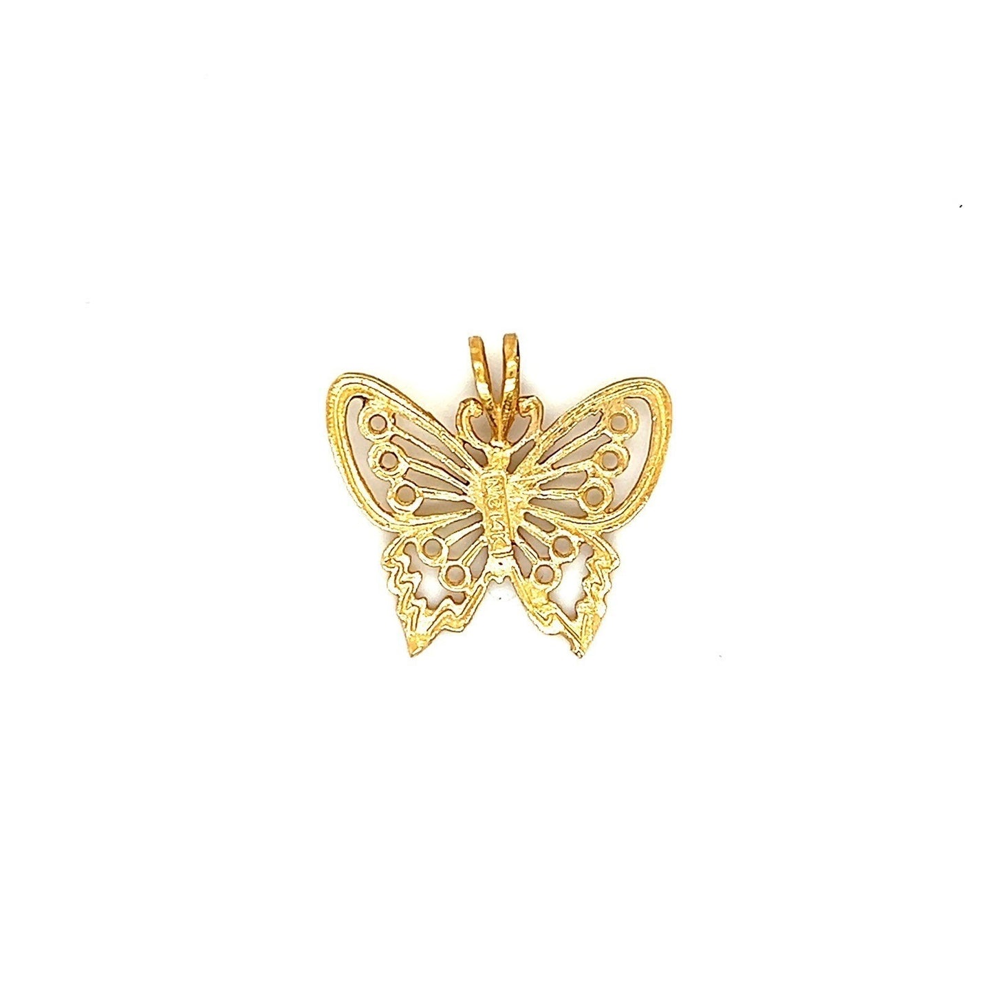 Filigree BUTTERFLY Pendant REAL Solid 14 K Yellow Gold 1.1 g