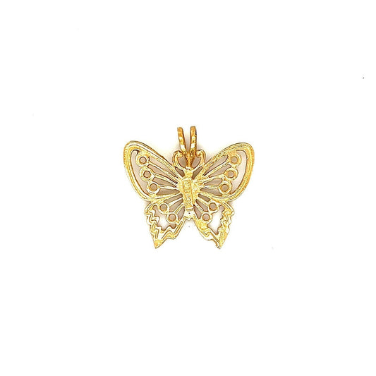 Filigree BUTTERFLY Pendant REAL Solid 14 K Yellow Gold 1.1 g
