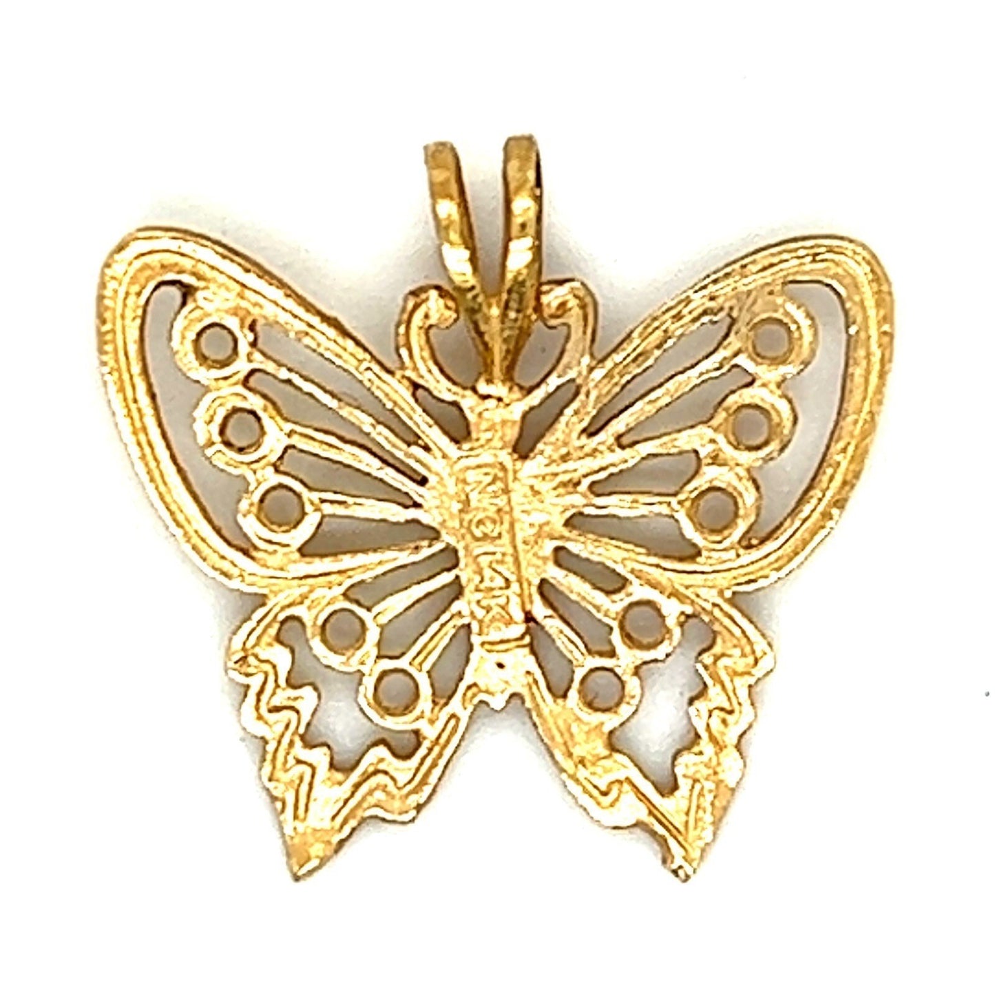 Filigree BUTTERFLY Pendant REAL Solid 14 K Yellow Gold 1.1 g