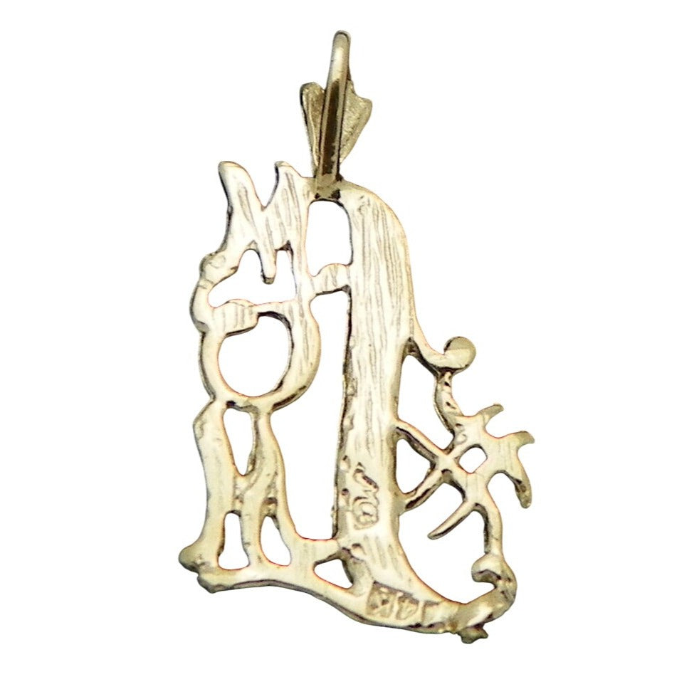#1 Mom Pendant 14K Yellow Gold 1.0g