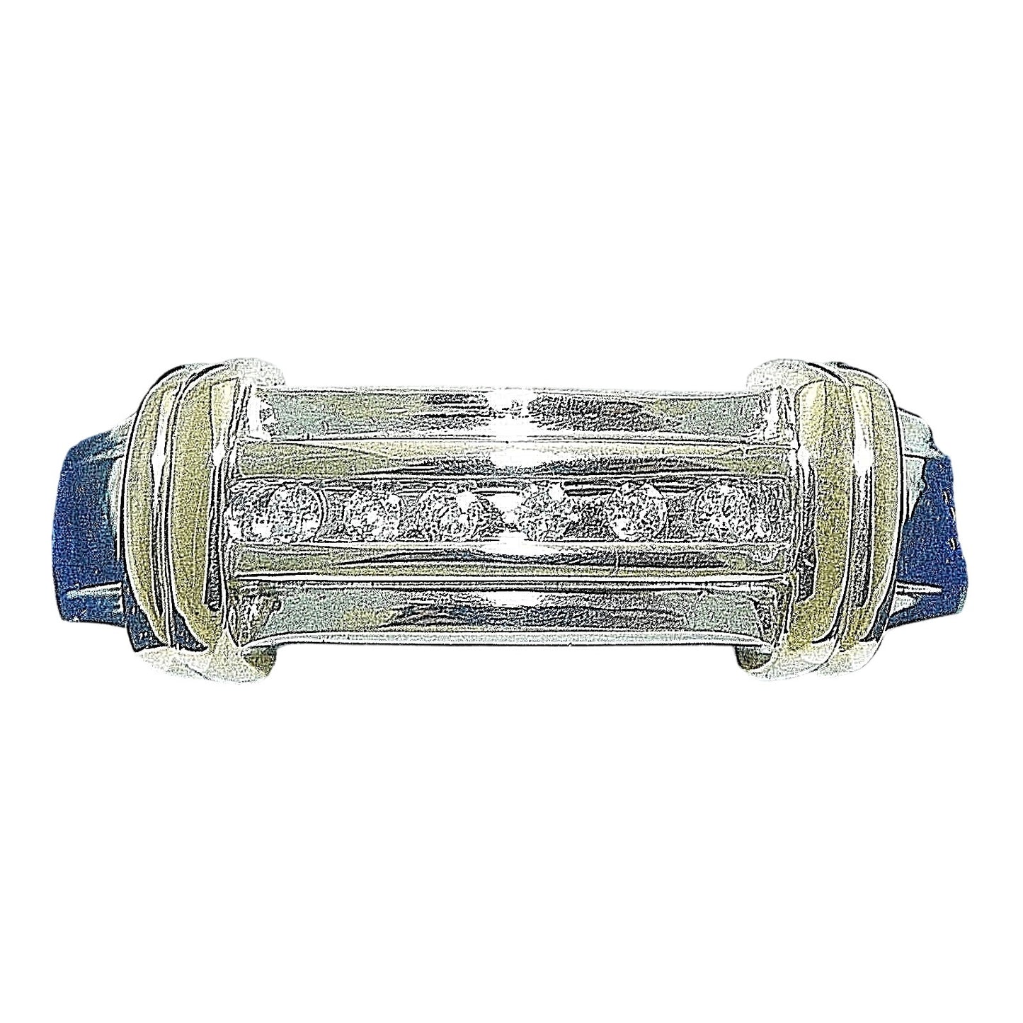 Mens 1/20 ct Diamond Band Ring  14k White Gold 6.7g Size 10