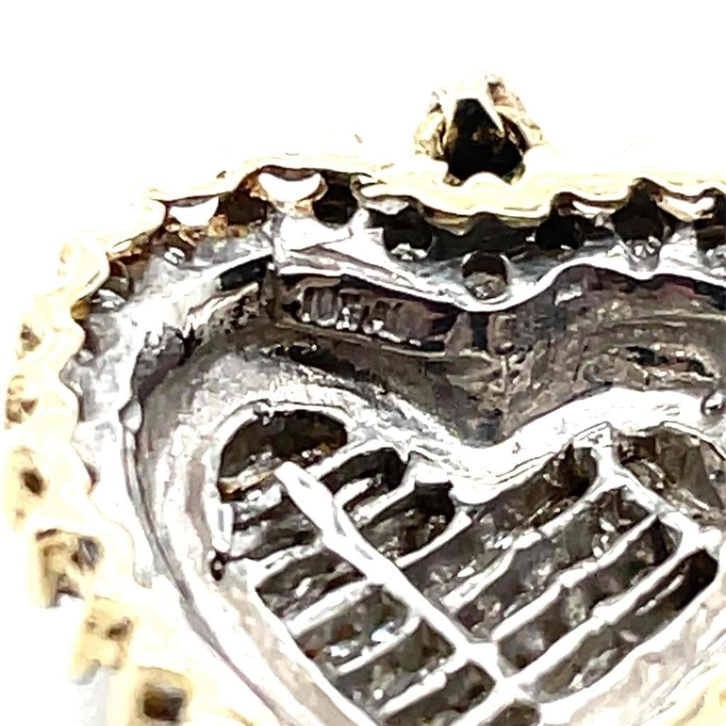 3/4 ctw Diamond Heart Pendant 10 k Yellow Gold 2.2 g