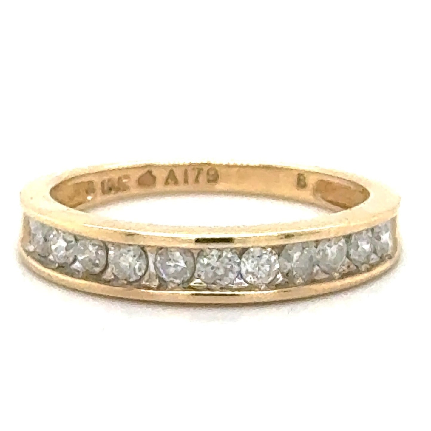 1/2ctw Diamond Band 10k Yellow Gold Ring 2.7g Size 7
