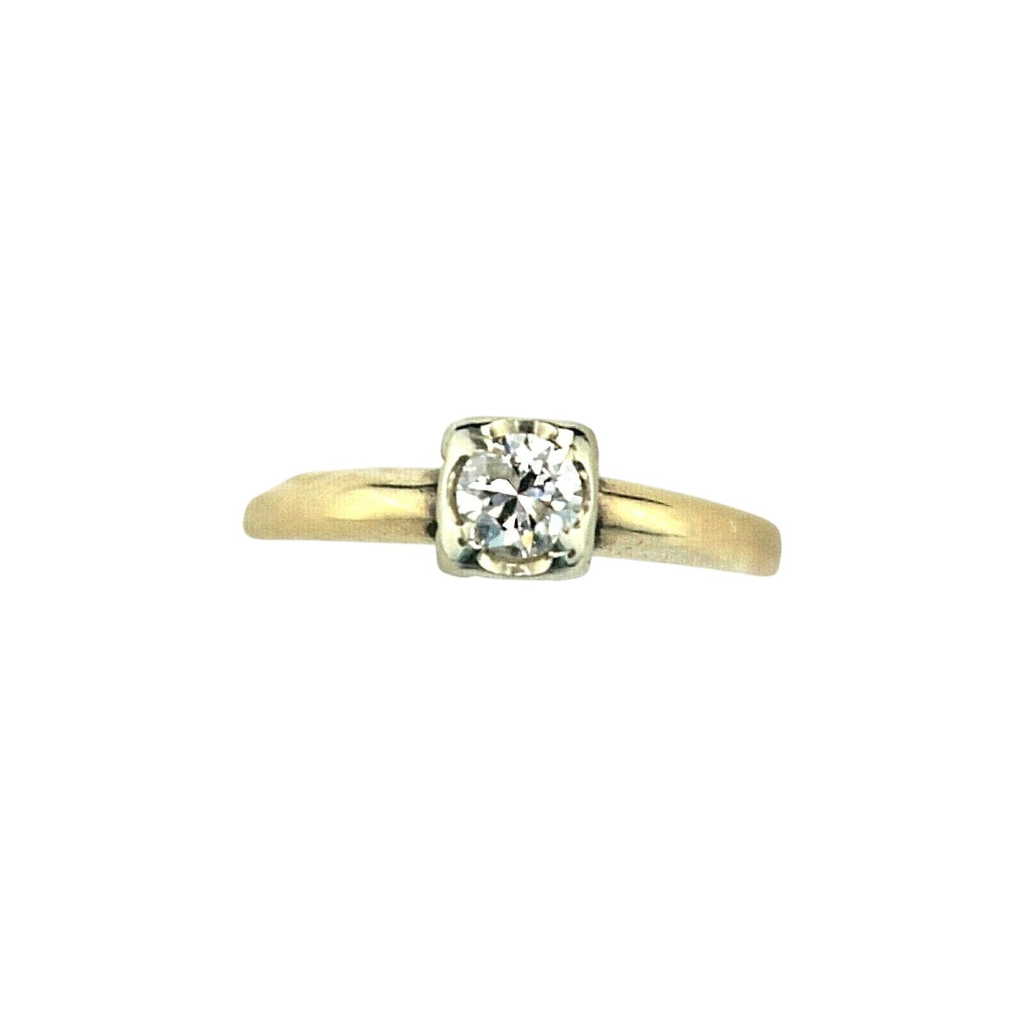 1/3 Ct Diamond Solitaire Ring In Solid 14K Yellow Gold Size 6.5 Fine Jewelry