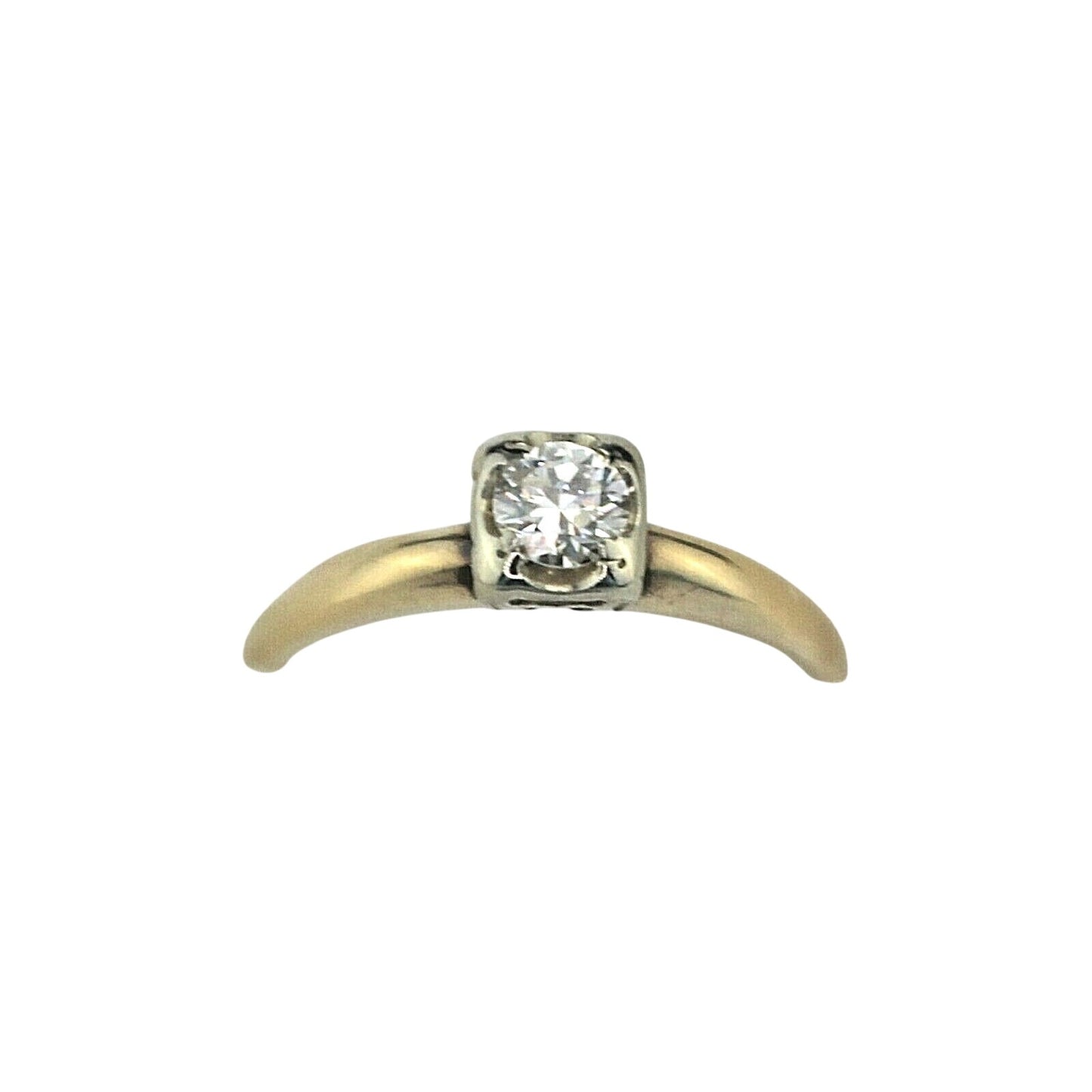 1/3 Ct Diamond Solitaire Ring In Solid 14K Yellow Gold Size 6.5 Fine Jewelry