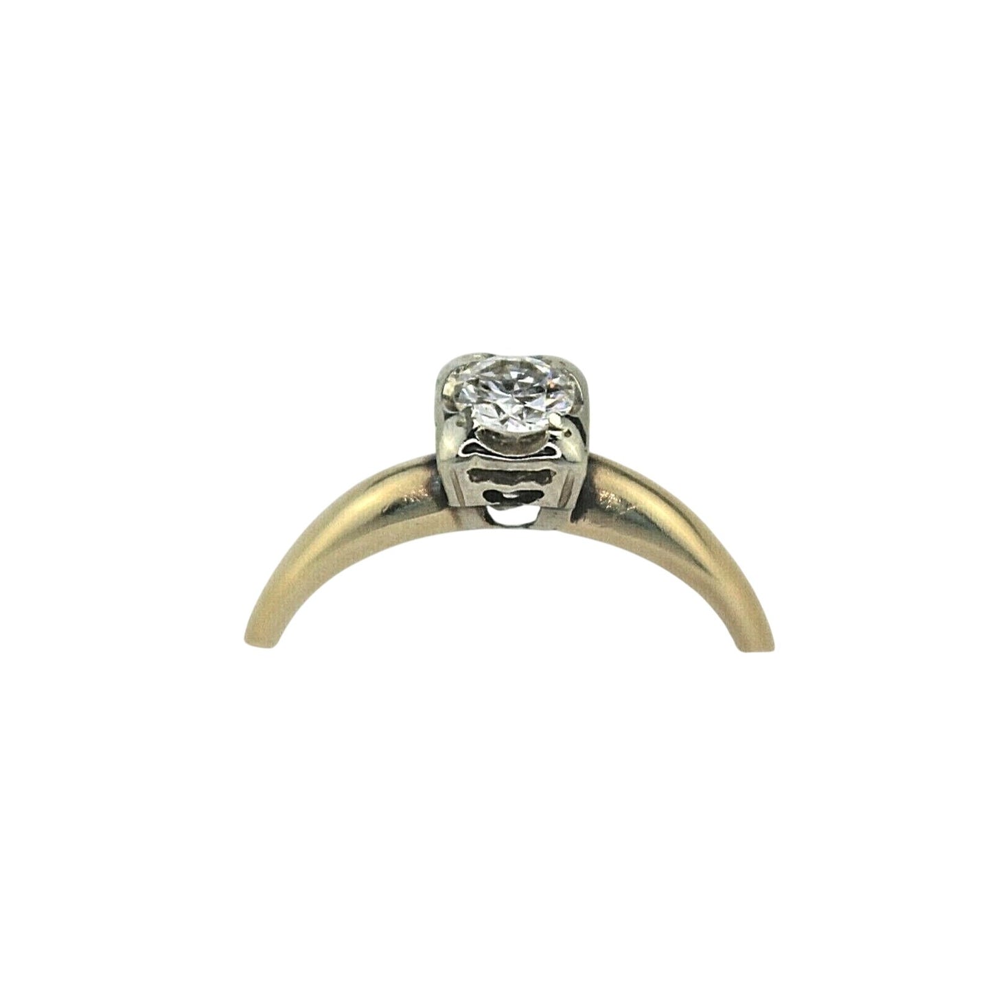 1/3 Ct Diamond Solitaire Ring In Solid 14K Yellow Gold Size 6.5 Fine Jewelry