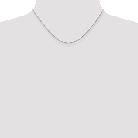14k White Gold .8 mm Baby 16 Inch Rope Chain Necklace