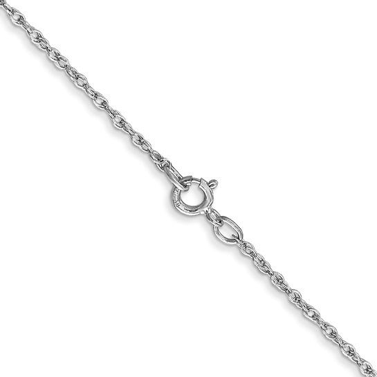14k White Gold .8 mm Baby 16 Inch Rope Chain Necklace