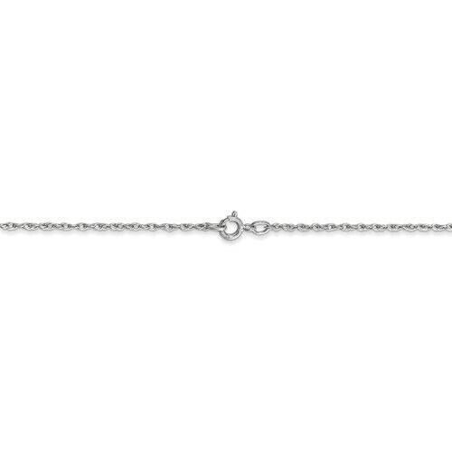 14k White Gold .8 mm Baby 16 Inch Rope Chain Necklace