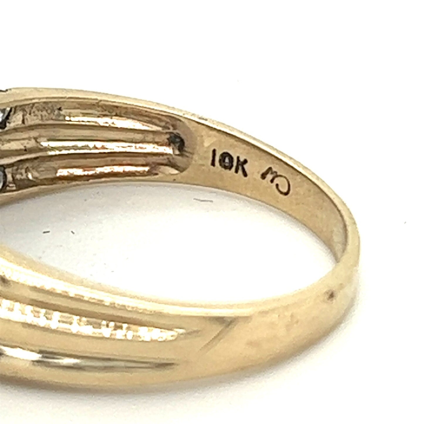 Vintage 10K Yellow Gold 1/3ct Diamond Ring Size 10 Elegant Timeless Design