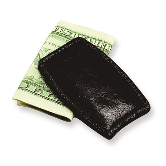 Black Leather Magnetic Money Clip For Bills & Cards - Slim & Durable Accessory