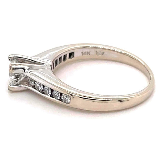 3/4 Ct Diamond Engagement Ring 14K White Gold Size 7 Design