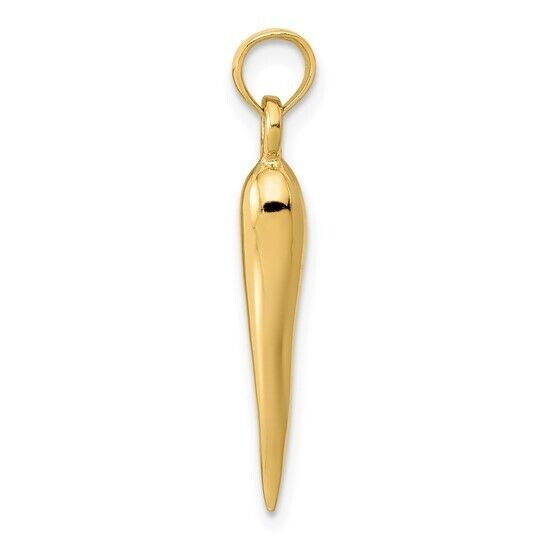 10K Yellow Gold Medium Italian Horn Pendant Charm