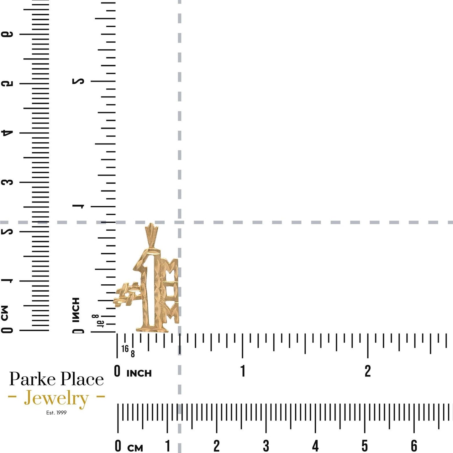 #1 MOM Pendant REAL SOLID 14k Yellow Gold 1.0g