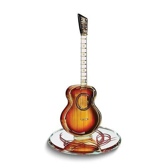 Glass Baron Sunburst Acoustic Guitar Handcrafted Glass Figurine